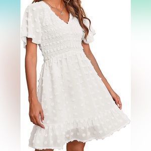 NWOT White Swiss Dot Dress